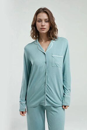 Kadın Giyim Viskon Kutulu & Lisanslı Gömlek Pijama Takımı L1.PC.8986.001