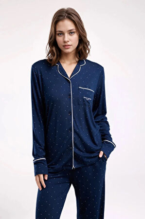 Kadın Giyim Viskon Kutulu & Lisanslı Gömlek Pijama Takımı L1.PC.8986.001