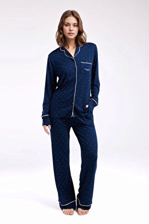 Kadın Giyim Viskon Kutulu & Lisanslı Gömlek Pijama Takımı L1.PC.8986.001