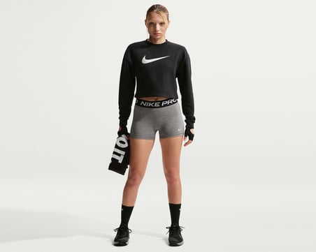 Nike W Np Df Crew Flc Tt Grx Kadın Sweatshirt IB8979-010