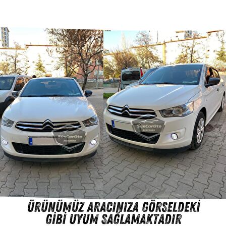 Citroen C Elysee 2012-2023 Uyumlu Üniversal Mercekli Angel Sis Farı Metal Su Geçirmez 76 mm Turuncu Halkalı Gündüz Farı Angel Eyes 2 Adet