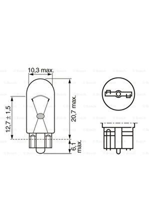 Ampul - Eco - 12 V - Wy5w - 5 W - W2,1x9,5d-
