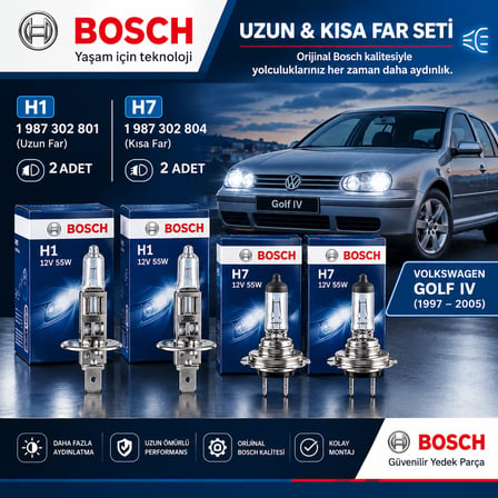 BOSCH AMPÜL SETİ H1 VE H7 GOLF IV