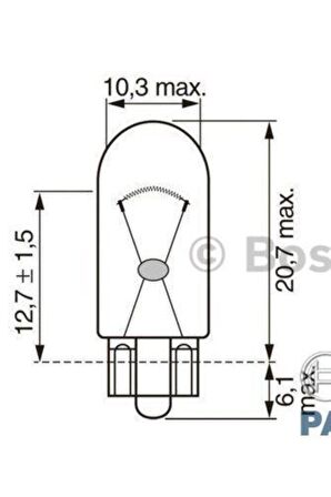 Ampul 12v Eco-wy5w-5w - W2,1x9,5d -1