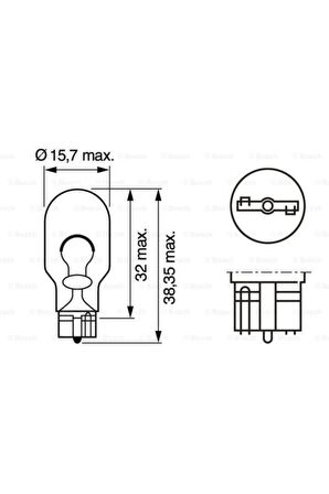 Ampul 12v W16w W2,1x9,5d - Bos-1987302205