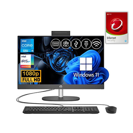 HP Proone 240 G10 İ5-1335U 8GB 512GB M.2 SSD 885A9EA ATL25 23.8" W11P All In One Bilgisayar+Trend Micro