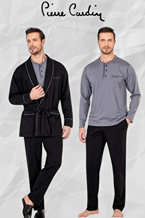 %100 Pamuk Damat 6lı Çeyiz Seti Robdöşambır & Pijama Takımı & İç Çamaşır Takım L1.PC.004.0A.12.18