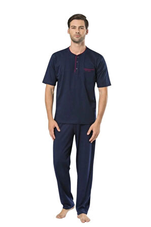 Erkek Ev Giyim 3'lü Penye %100 Pamuk Pijama Takımı L1.PC.004.12.17