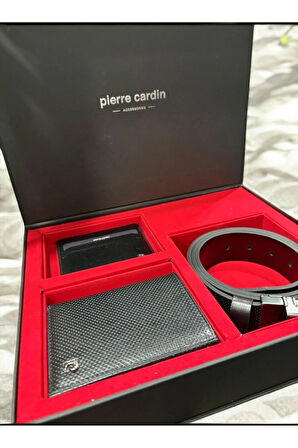 Erkek Giyim Deri Dikey Cüzdan & Kartlık & Kemer Üçlü Hediyelik Çeyizlik Set L1.PC.004.12.C21