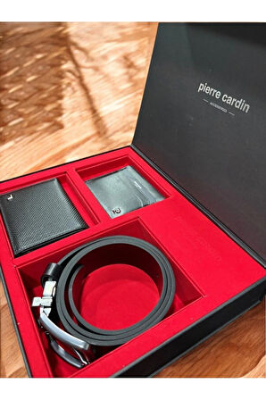 Erkek Giyim Deri Dikey Cüzdan & Kartlık & Kemer Üçlü Hediyelik Çeyizlik Set L1.PC.004.12.C21