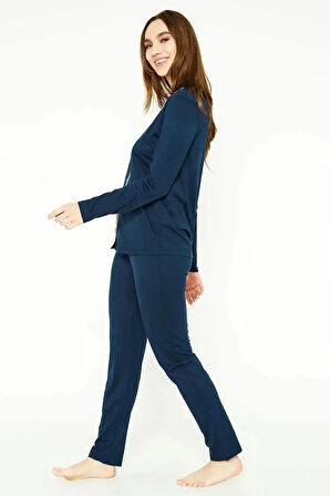 Kadın Klasik Regular Önden Düğmeli Pijama Takımı L1.PC.004.12.K15