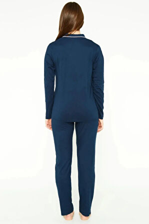 Kadın Klasik Regular Önden Düğmeli Pijama Takımı L1.PC.004.12.K15