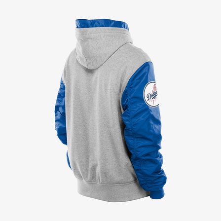 Alpha Industries x New Era LA Dodgers MA-1 Full Zip Erkek Gri Sweatshirt