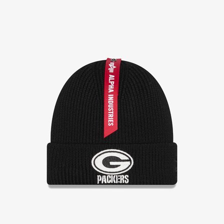 Alpha Industries x New Era Green Bay Packers Short Cuff Unisex Siyah Bere