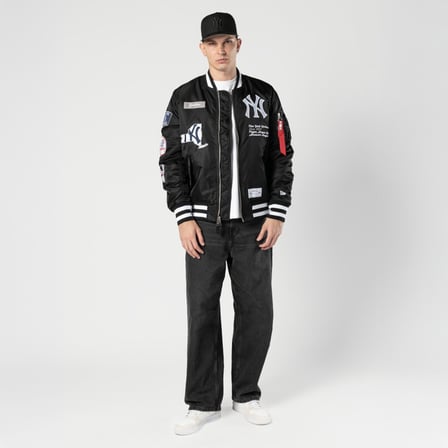 Alpha Industries x New Era New York Yankees MA-1 Bomber Erkek Siyah Mont