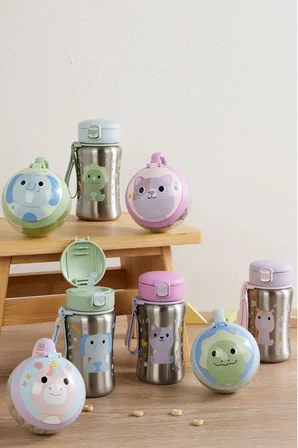 Skip Hop Besties Squad Pipetli Paslanmaz Çelik Suluk Kedi