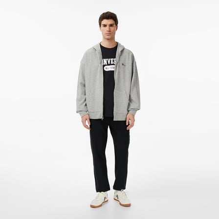 Converse Loose Fit Sneaker Patch Erkek Gri Kapüşonlu Ceket
