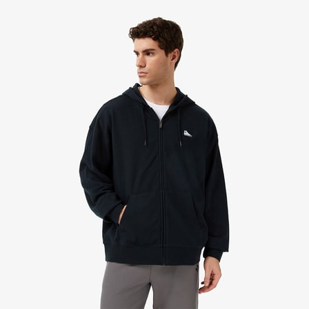 Converse Loose Fit Sneaker Patch Erkek Siyah Kapüşonlu Ceket
