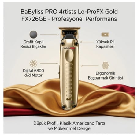 BaByliss PRO 4rtists Lo-ProFX Şarjlı Saç Kesme Makinesi Gold FX726GE