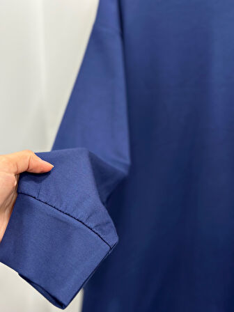 Gamze Altı Çizgili Pantolonlu Takım-MF1741 Lacivert