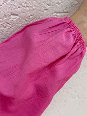 Çilek Salaş 6 Düğmeli Elbise-NA2350 Pembe