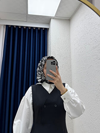 Zeninda Düğme Detaylı Jile-AS4059 Siyah