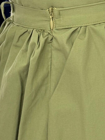 Erna Kemerli Poplin Etek-BN4362 Mint