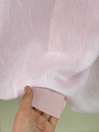 Miruna Dalgalı Keten Vual Balon Kol Etekli Takım-MF1794 Pembe