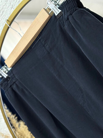 Meluna Relax Keten Pantolon-XE706 Lacivert