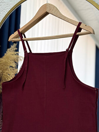 Melinda Toka Detaylı Keten Jile-AS4080 Bordo