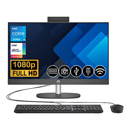 HP Proone 240 G10 i5 1335U 16GB 256GB M.2 SSD A1JZ3ES ATL5 23.8" FHD Fdos Siyah  All In One Bilgisayar