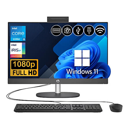 HP Proone 240 G10 i5 1335U 32GB 512GB M.2 SSD A1JZ3ES ATL33 23.8" FHD W11Pro Siyah All In One Bilgisayar