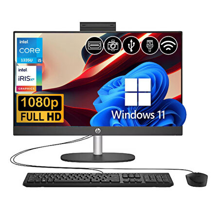 HP Proone 240 G10 i5 1335U 24GB 256GB M.2 SSD B6JD5ES  ATL29 23.8" FHD W11Pro Siyah All In One Bilgisayar