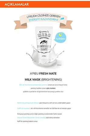 Aydınlatıcı Uyku Maskesi 50ml APIEU Fresh Mate Milk mask (Brightening)