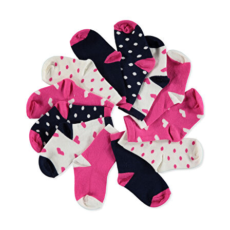 HelloBaby Kalp,Puantiye 6lı Soket Çorap