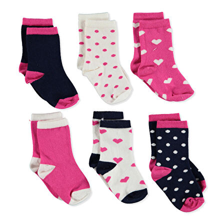 HelloBaby Kalp,Puantiye 6lı Soket Çorap