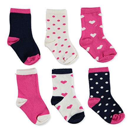 HelloBaby Kalp,Puantiye 6lı Soket Çorap