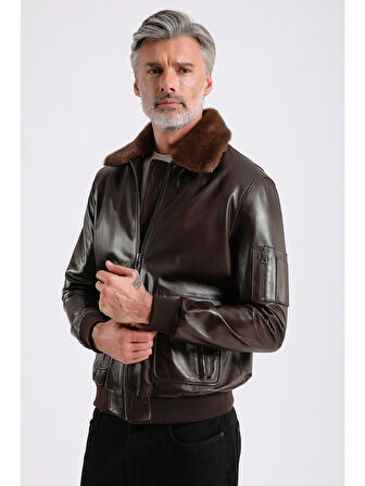 Alexandr Erkek Pilot Deri Mont