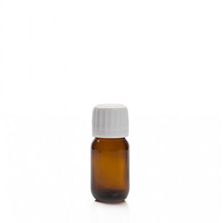 20ml kahverengi cam ecza şişesi kilitli kapaklı, beyaz kapak, 48 adet, ecza şişesi, cam şişe, amber şişe,kozmetik şişe