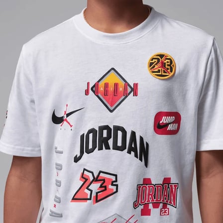 Nike JDB DYNASTY PATCH Çocuk Beyaz Tişört 95F385-001