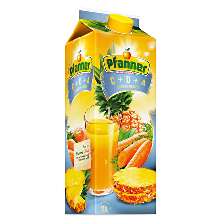 Pfanner 2 lt C+D+A Ananas-Carota ve Multivitamin Meyve Suyu 2 li Paket
