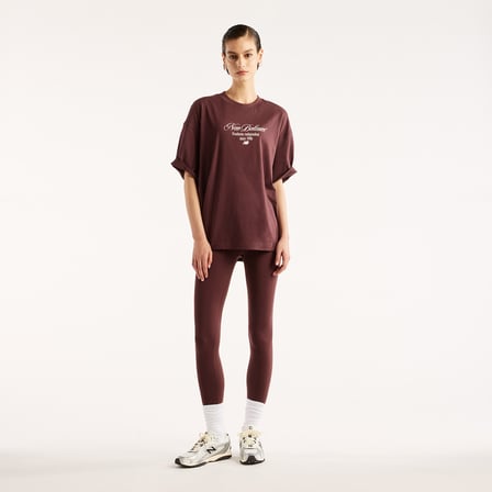 New Balance Pressed Flowers Memories Oversized Kadın Kahverengi T-Shirt