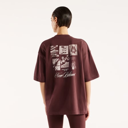 New Balance Pressed Flowers Memories Oversized Kadın Kahverengi T-Shirt
