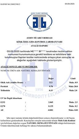 Natürel sızma zeytinyağı 