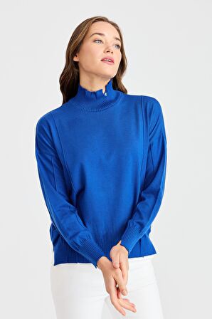 Two Mail Kadın Nervürlü Bluz 22157 Saks