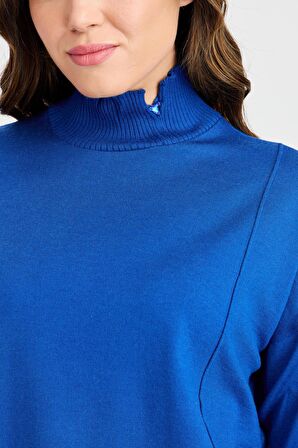 Two Mail Kadın Nervürlü Bluz 22157 Saks