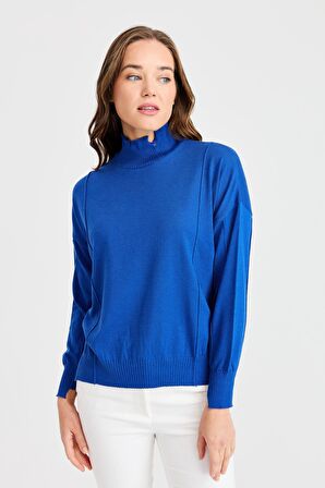 Two Mail Kadın Nervürlü Bluz 22157 Saks