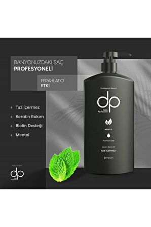 DP Tüm Saçlar İçin Ferahlatıcı Tuzsuz Mentollü Şampuan 2x800 ml