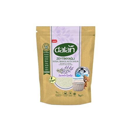 Dalan Matik Vegan Organik Lavanta Parfümlü Beyazlar ve Renkliler İçin Granül Sabun 6 x 1 kg 192 Yıkama