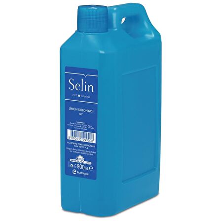 Selin Limon Kolonyası 80 Derece Mavi Pet Bidon 900 ml 3 Adet